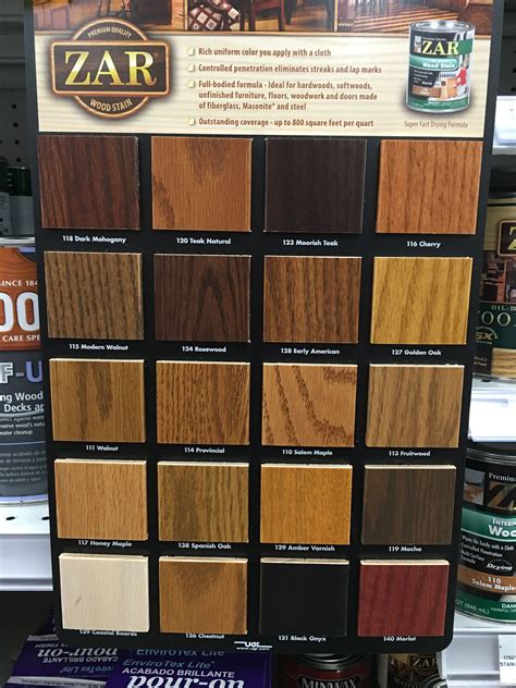 zar wood stain colors|zar stain chart.